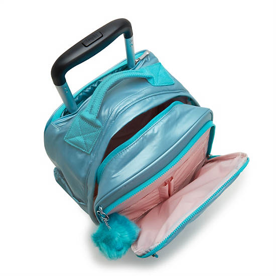 Kipling Gaze Large Metallic Rolling Rugzak Turquoise | BE 1530WN